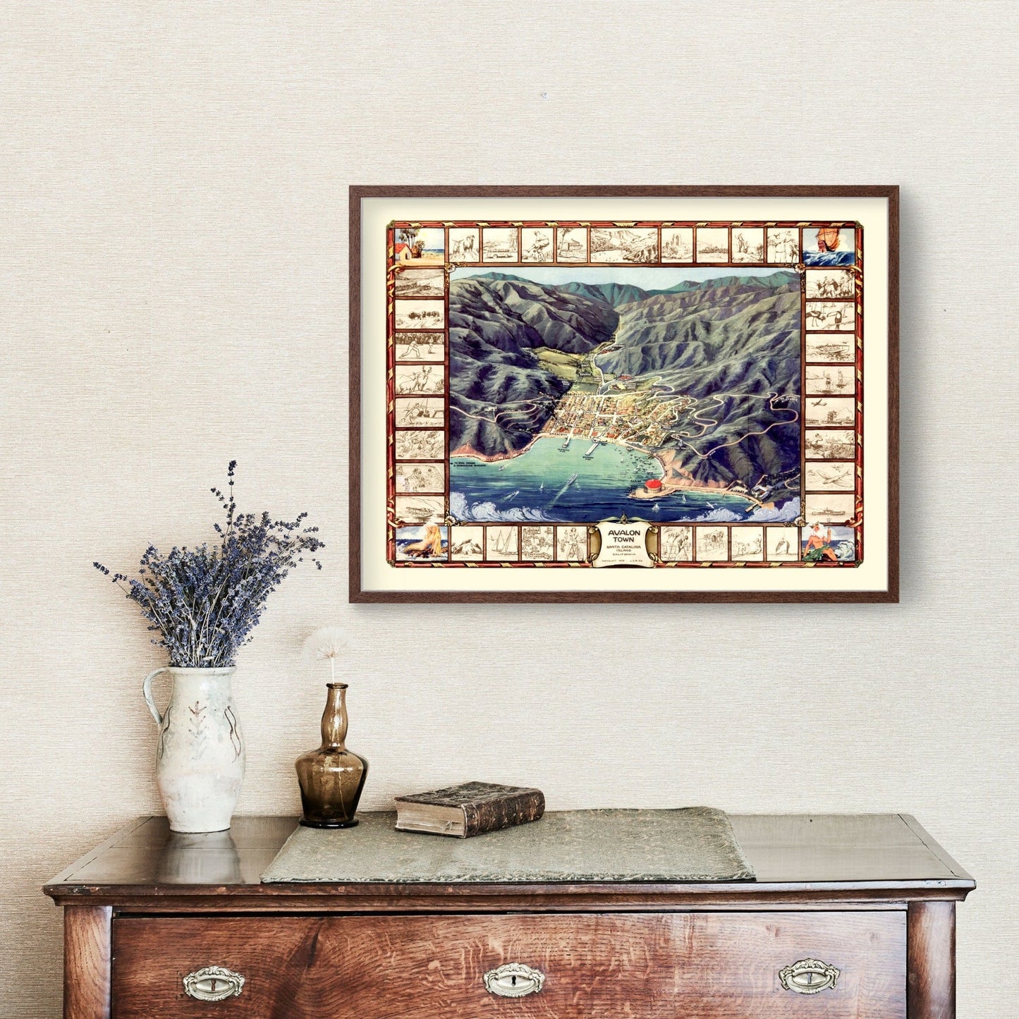 Vintage Map of Avalon and Santa Catalina Island, 1948