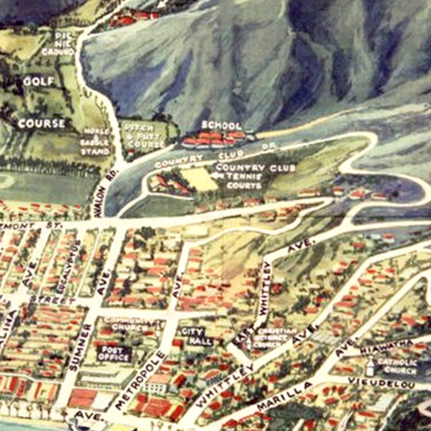 Vintage Map of Avalon and Santa Catalina Island, 1948