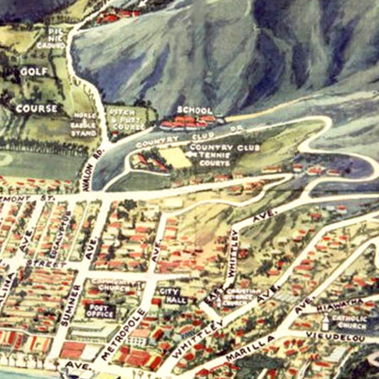 Vintage Map of Avalon and Santa Catalina Island, 1948