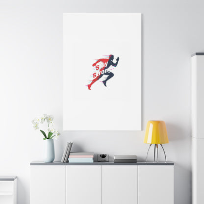 Stay Strong Runner Gym Canvas Wall Art