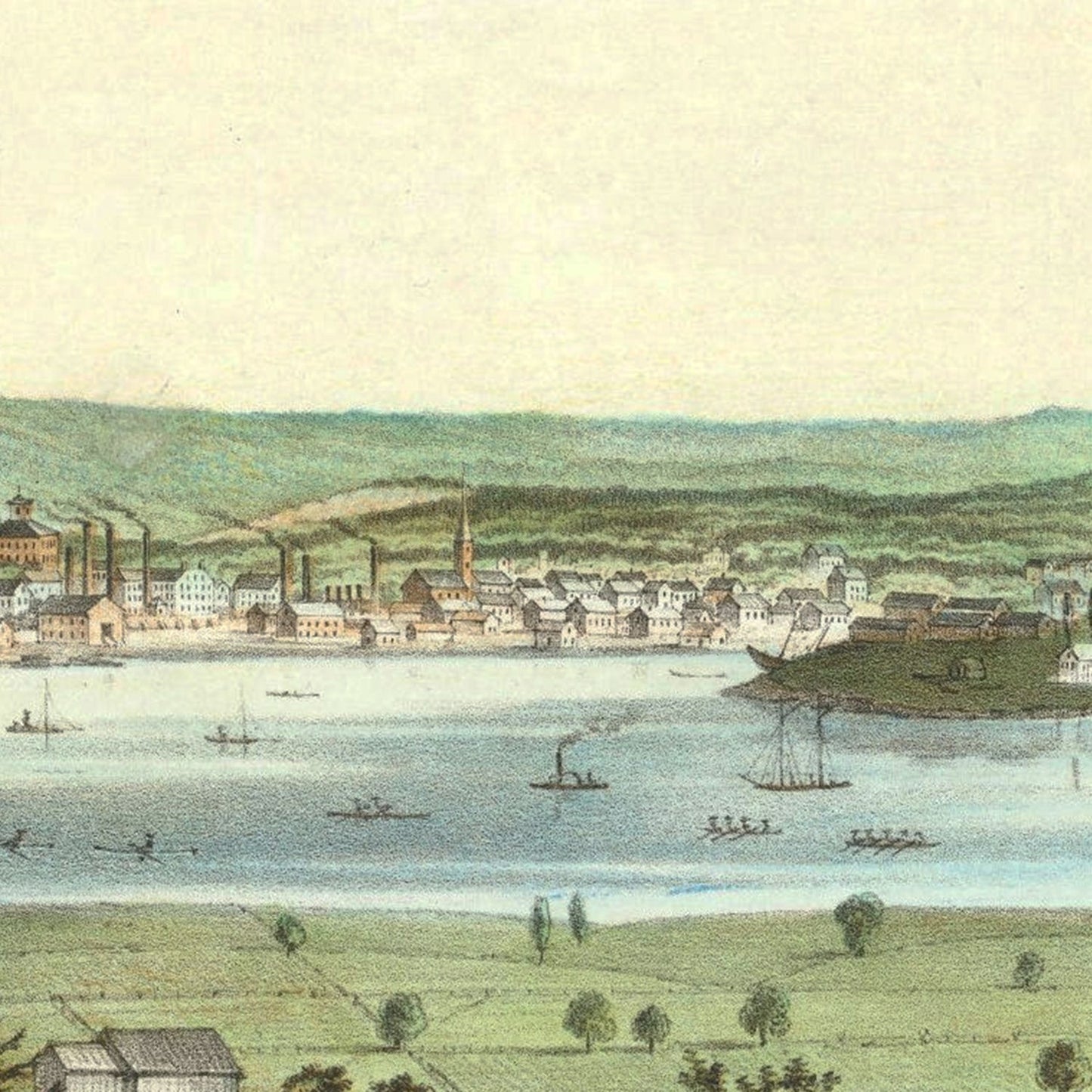 Vintage Map of New Haven, Connecticut, 1862