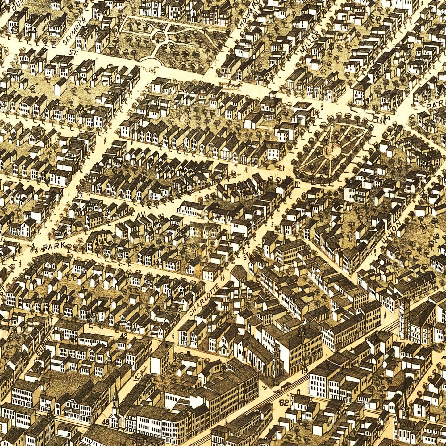 Vintage Map of Utica, New York, 1873