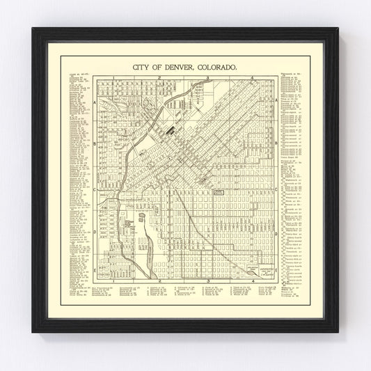 vintage map of Denver, Colorado, 1901