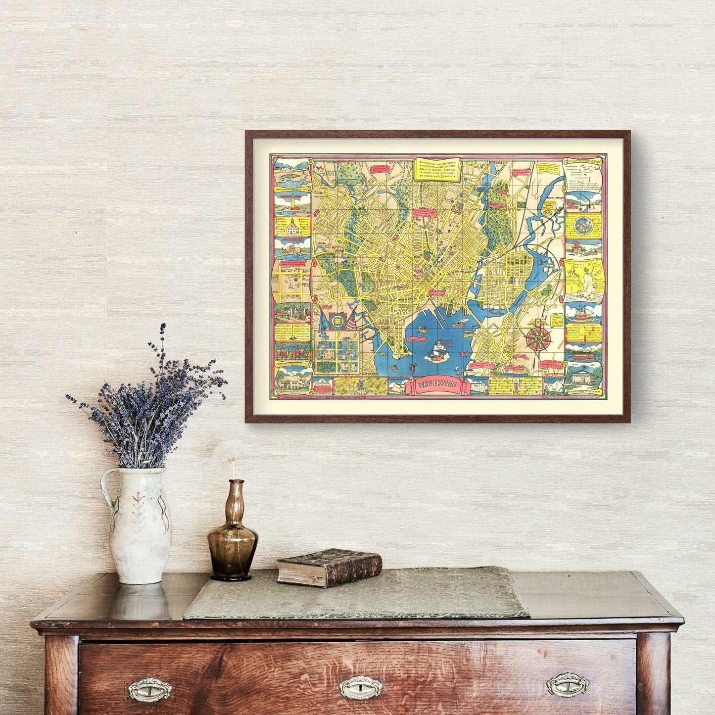Vintage Map of New Haven, Connecticut, 1928 II