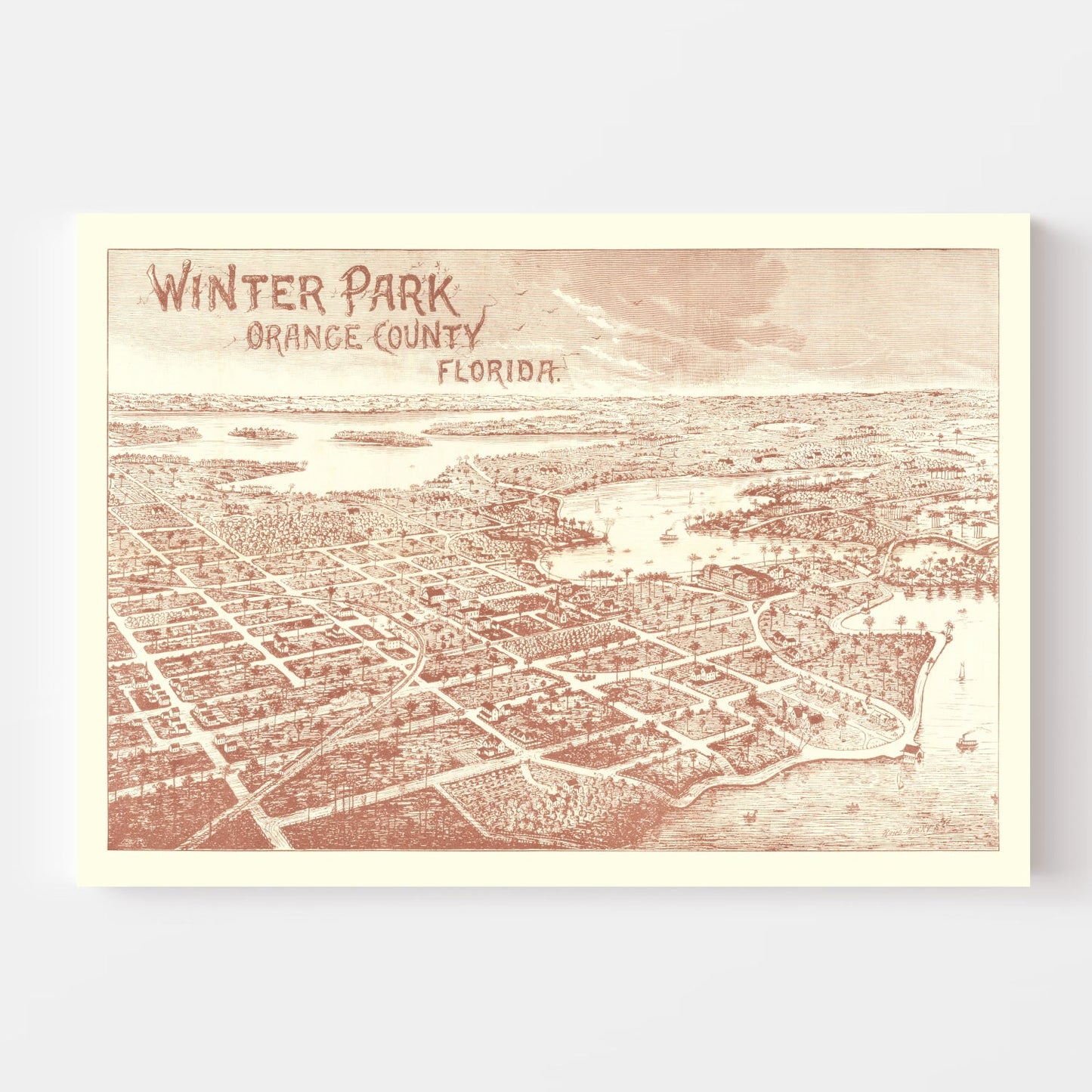 Vintage Map of Winter Park, Florida, 1885