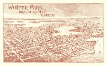 Vintage Map of Winter Park, Florida, 1885