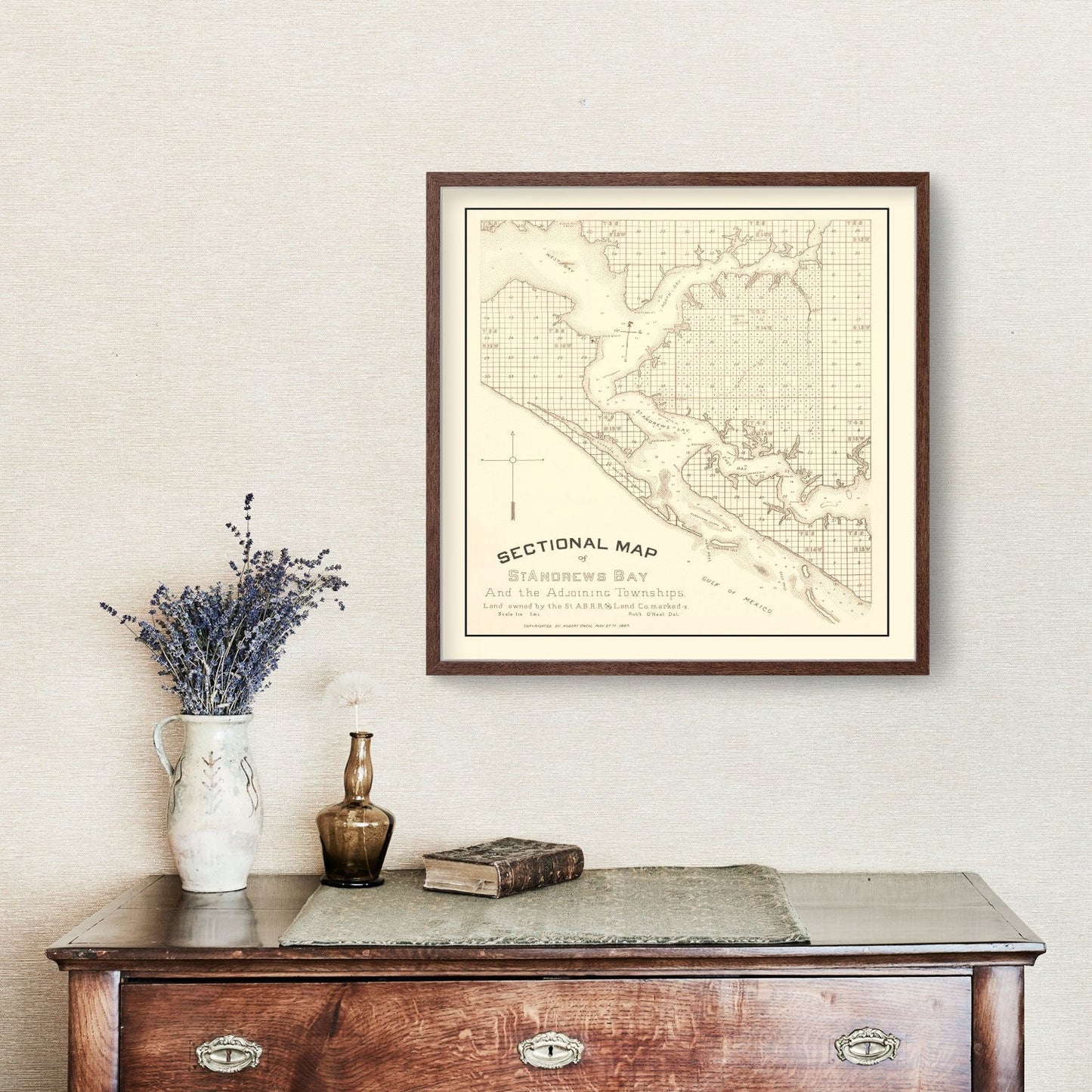 Vintage Map of Panama City, Florida, 1887