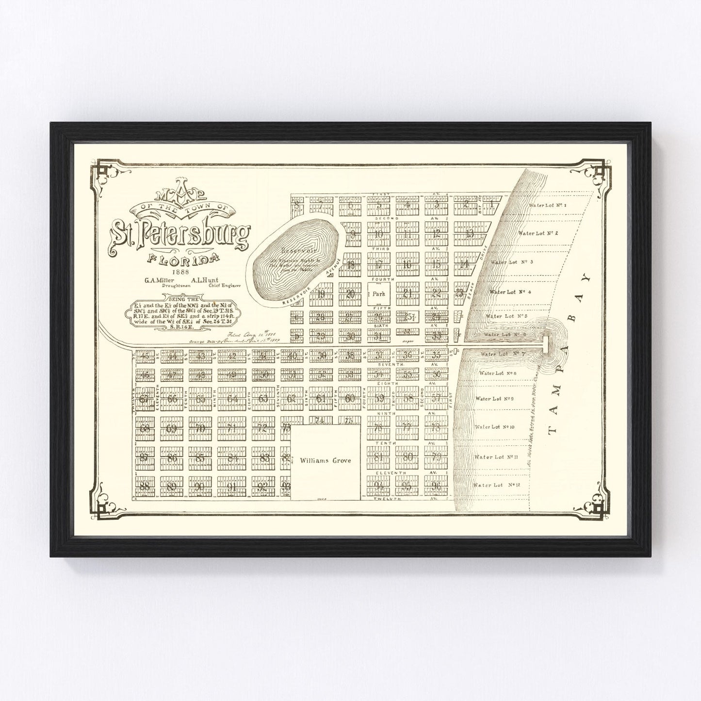 Vintage map of St. Petersburg, Florida, 1889
