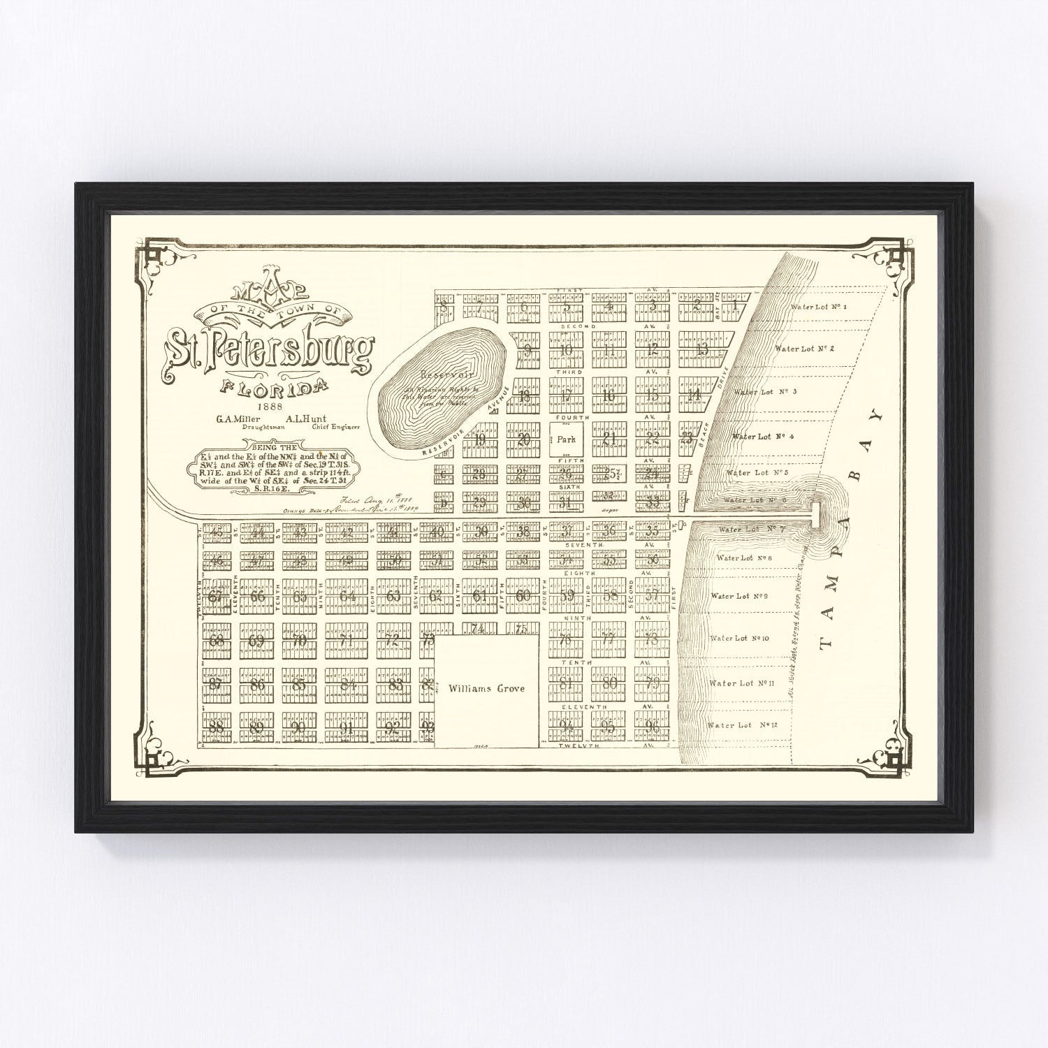 Vintage map of St. Petersburg, Florida, 1889
