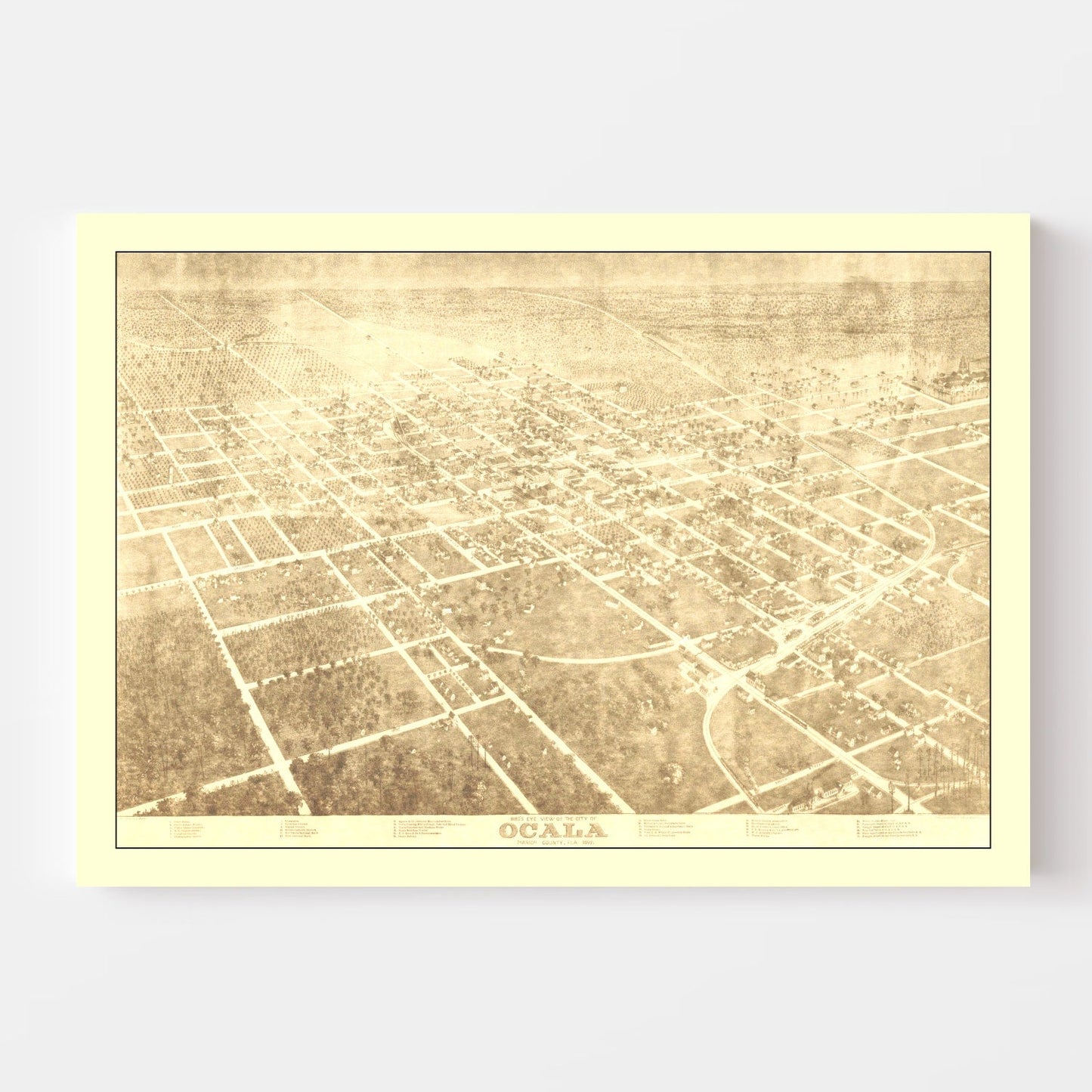 Vintage Map of Ocala, Florida, 1892