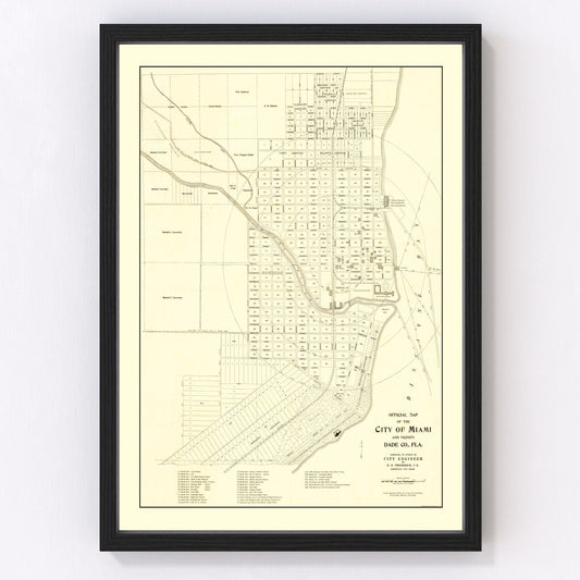 vintage map of Miami, Florida, 1905