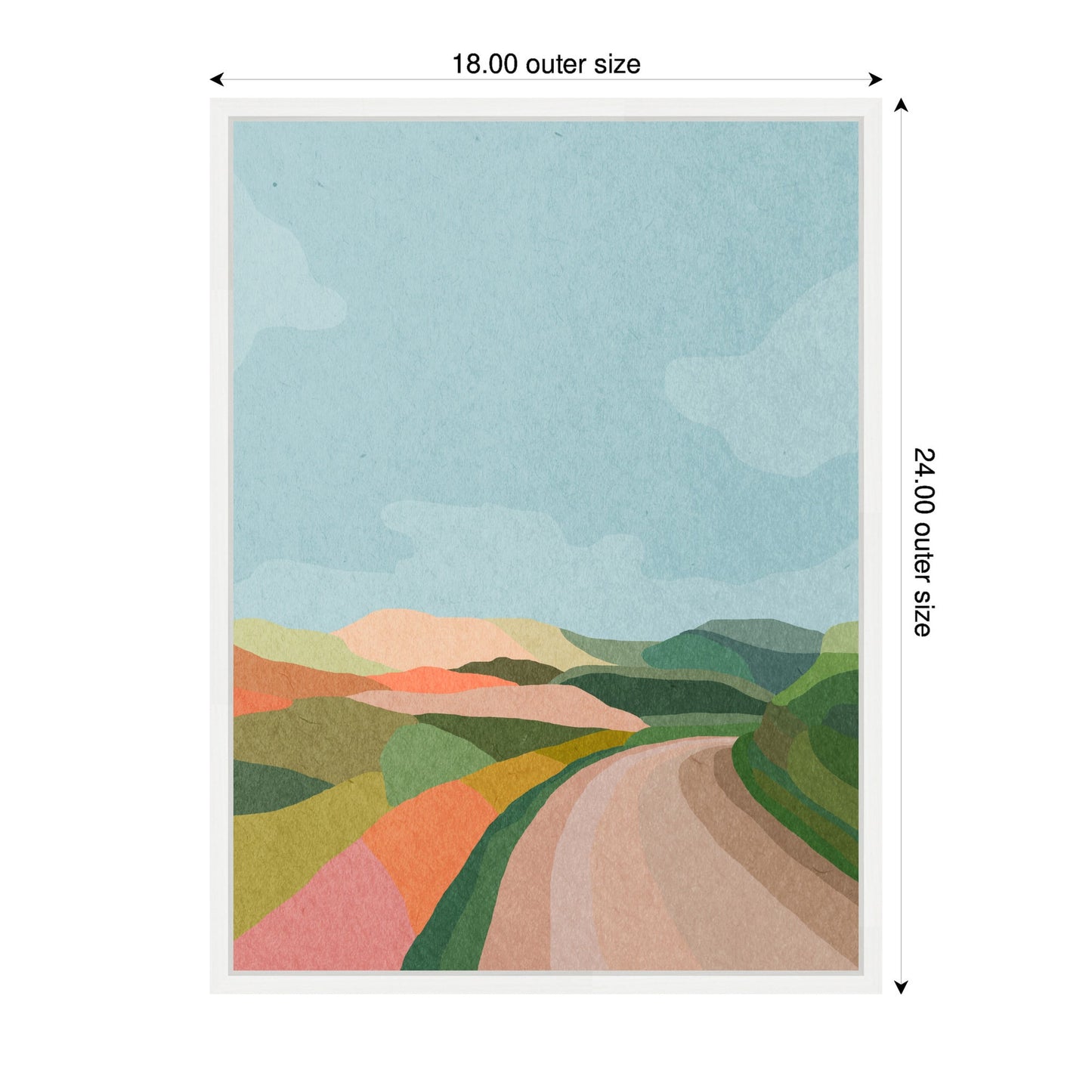 Winding Country Lane Framed Canvas Wall Art