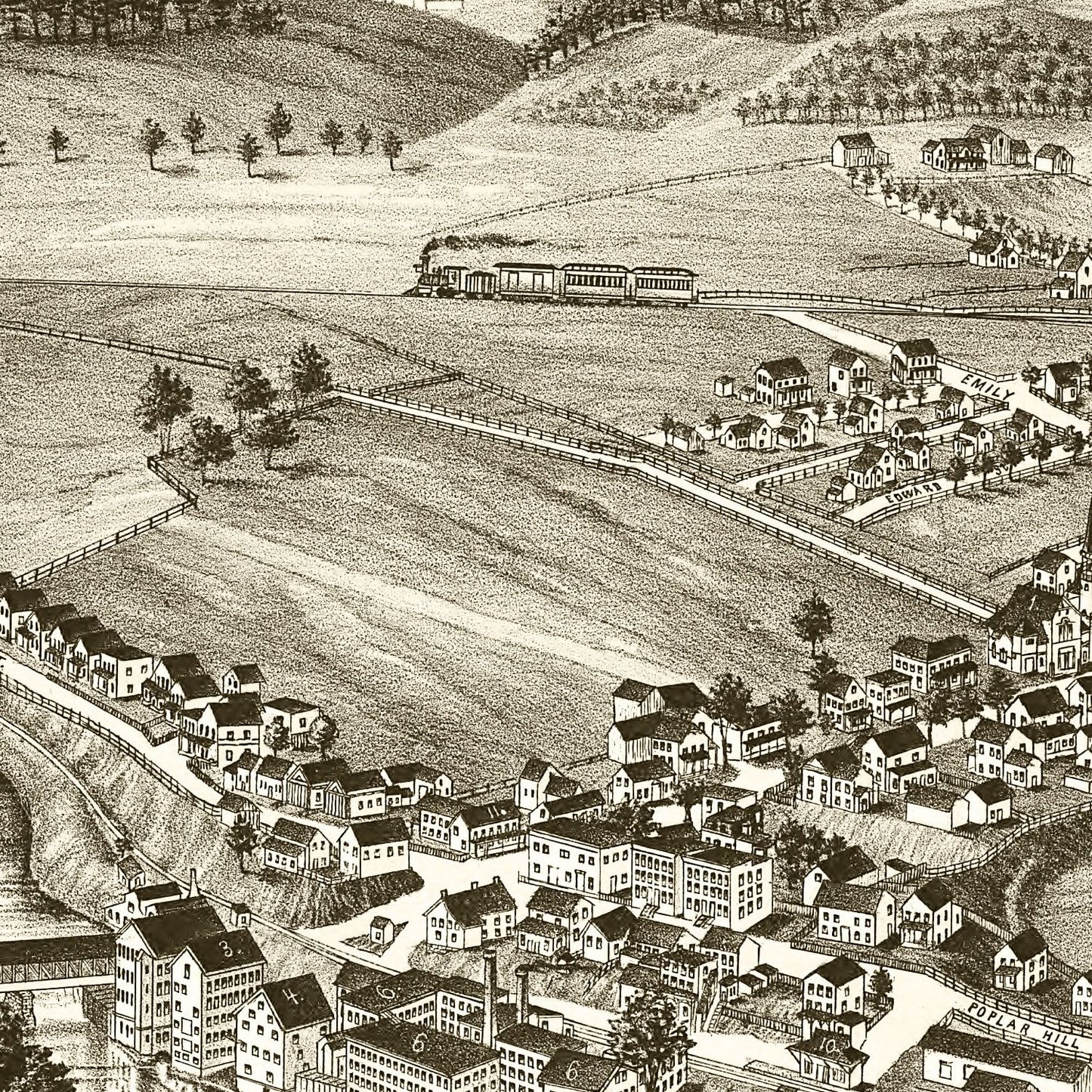 Vintage Map of Valley Falls, New York, 1887