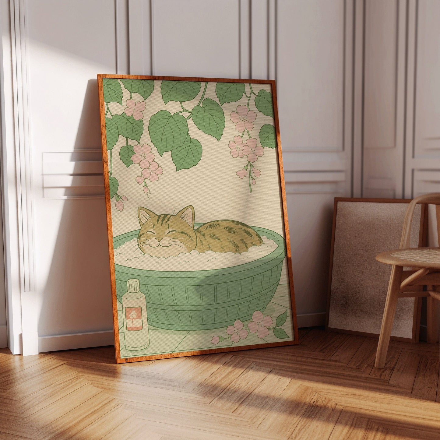 Soak and Purr Cat Spa Dreams Wall Art Print