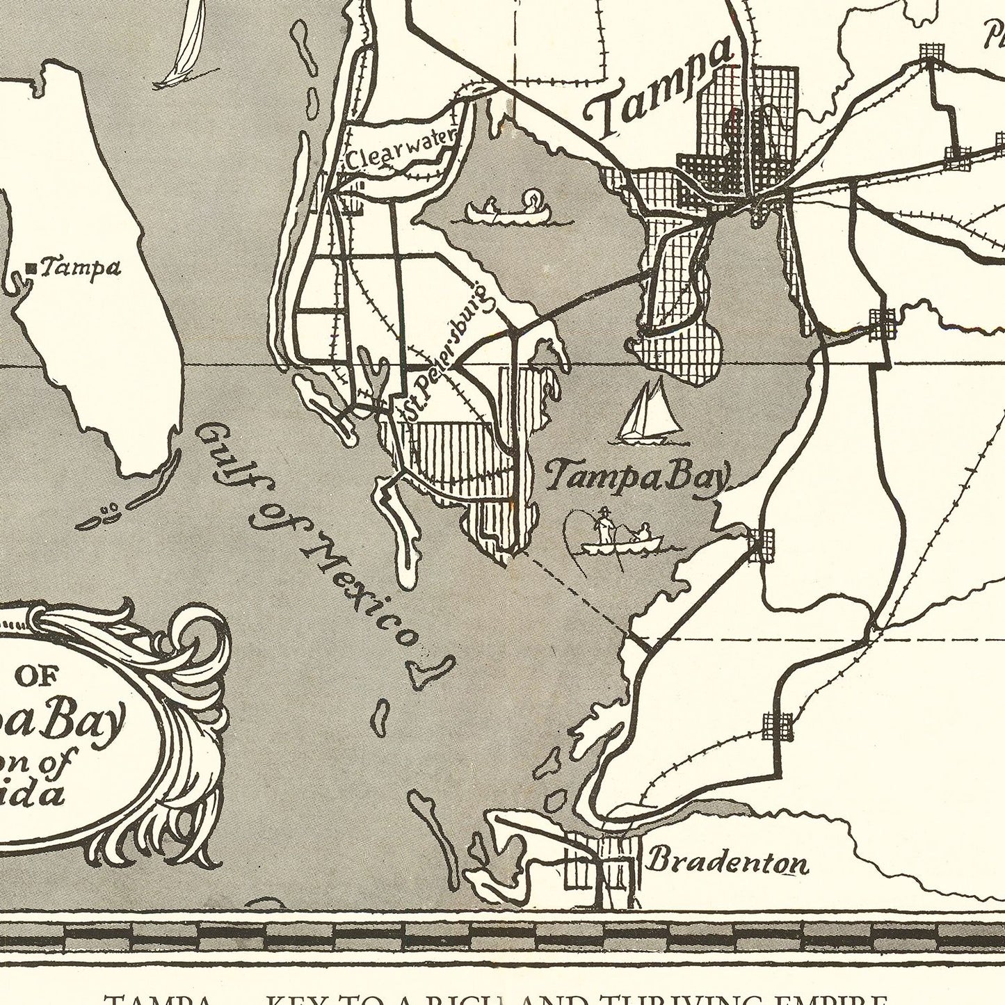 Vintage Map of Tampa, Florida, 1928
