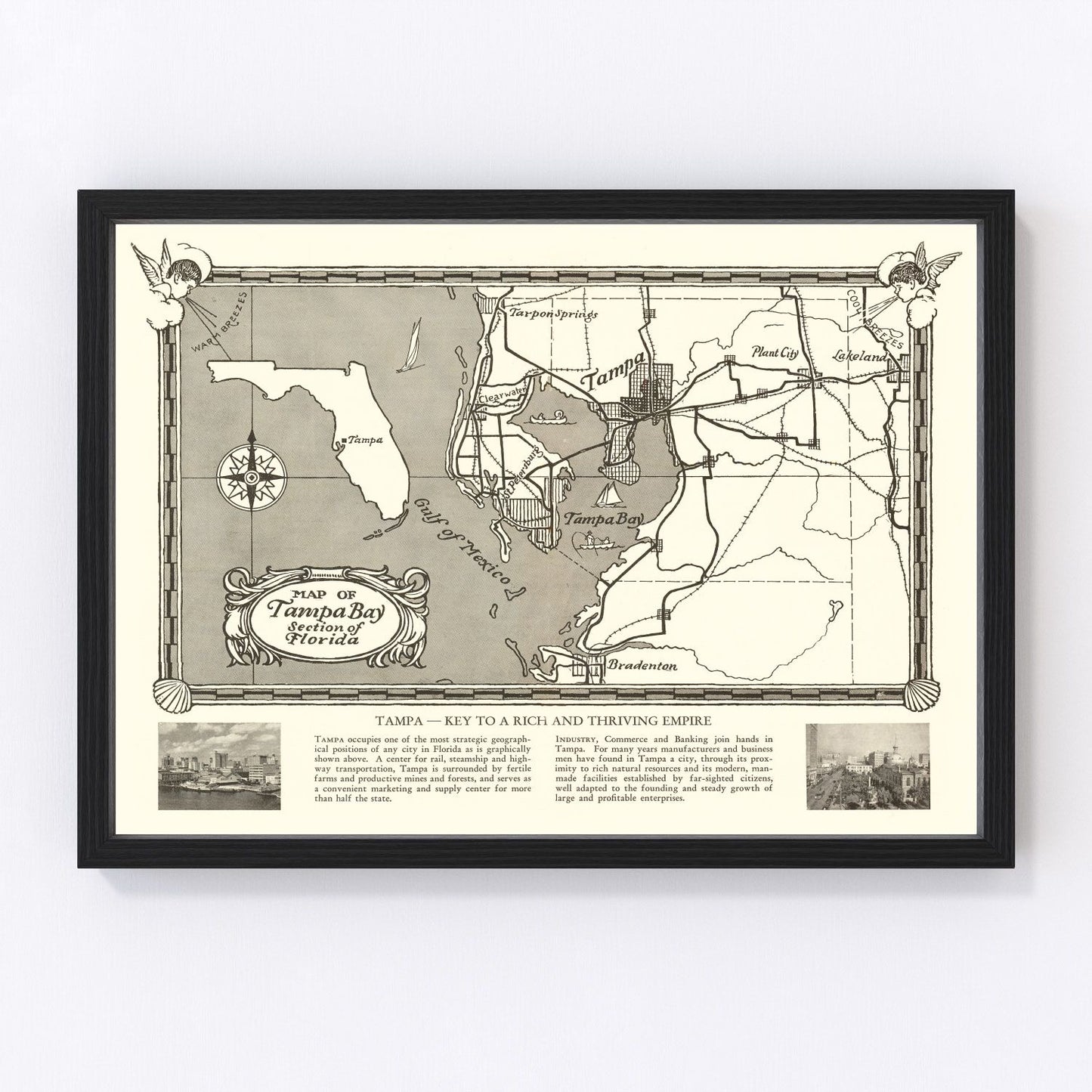 vintage map of Tampa, Florida, 1928
