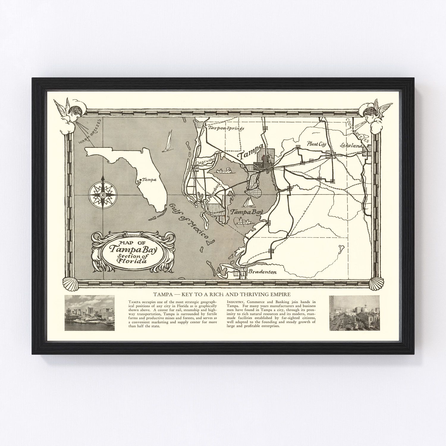 vintage map of Tampa, Florida, 1928