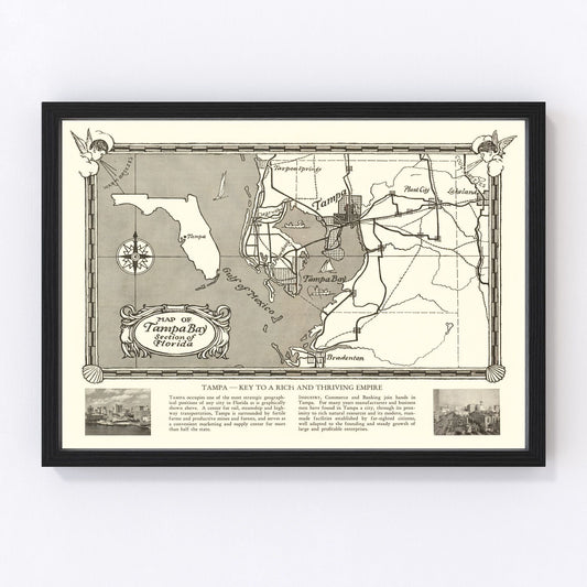 vintage map of Tampa, Florida, 1928