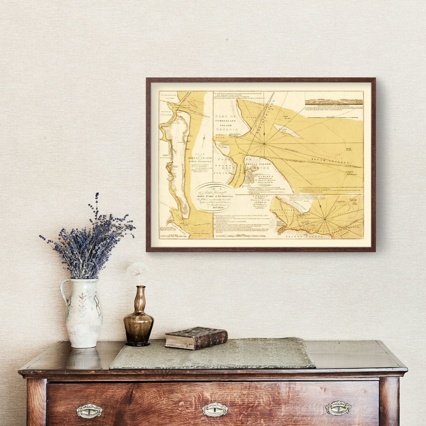 Vintage Map of Amelia Island, Florida, 1770