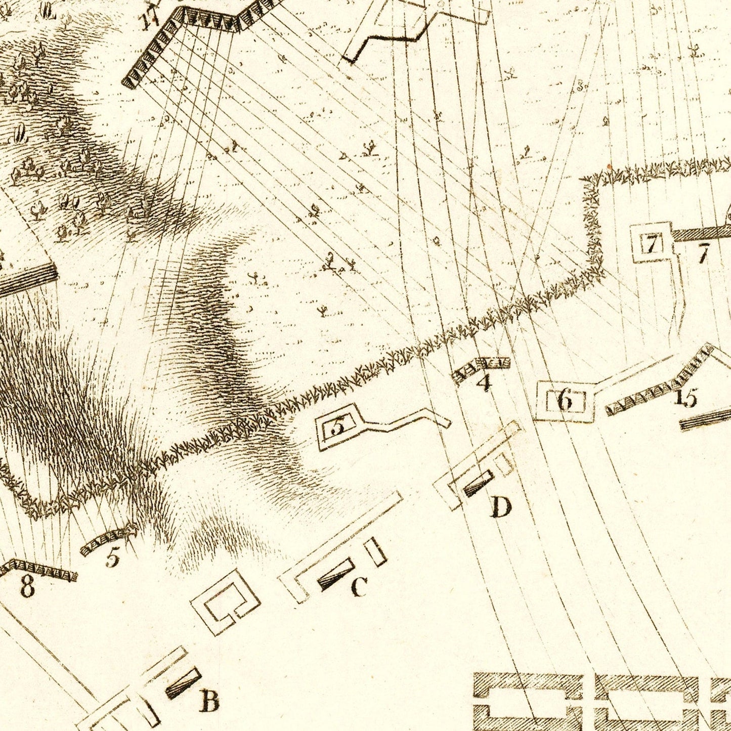 Vintage Map of the Siege of Savannah, Georgia, 1794