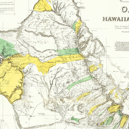 Vintage Map of Oahu, 1881