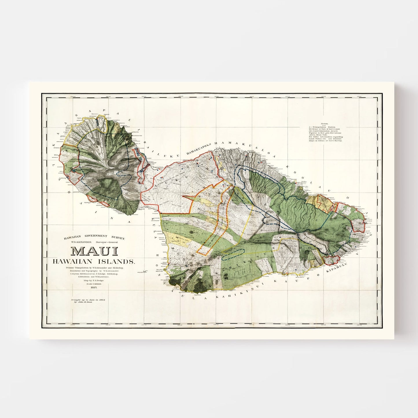 Vintage Map of Maui County, Hawaii, 1903
