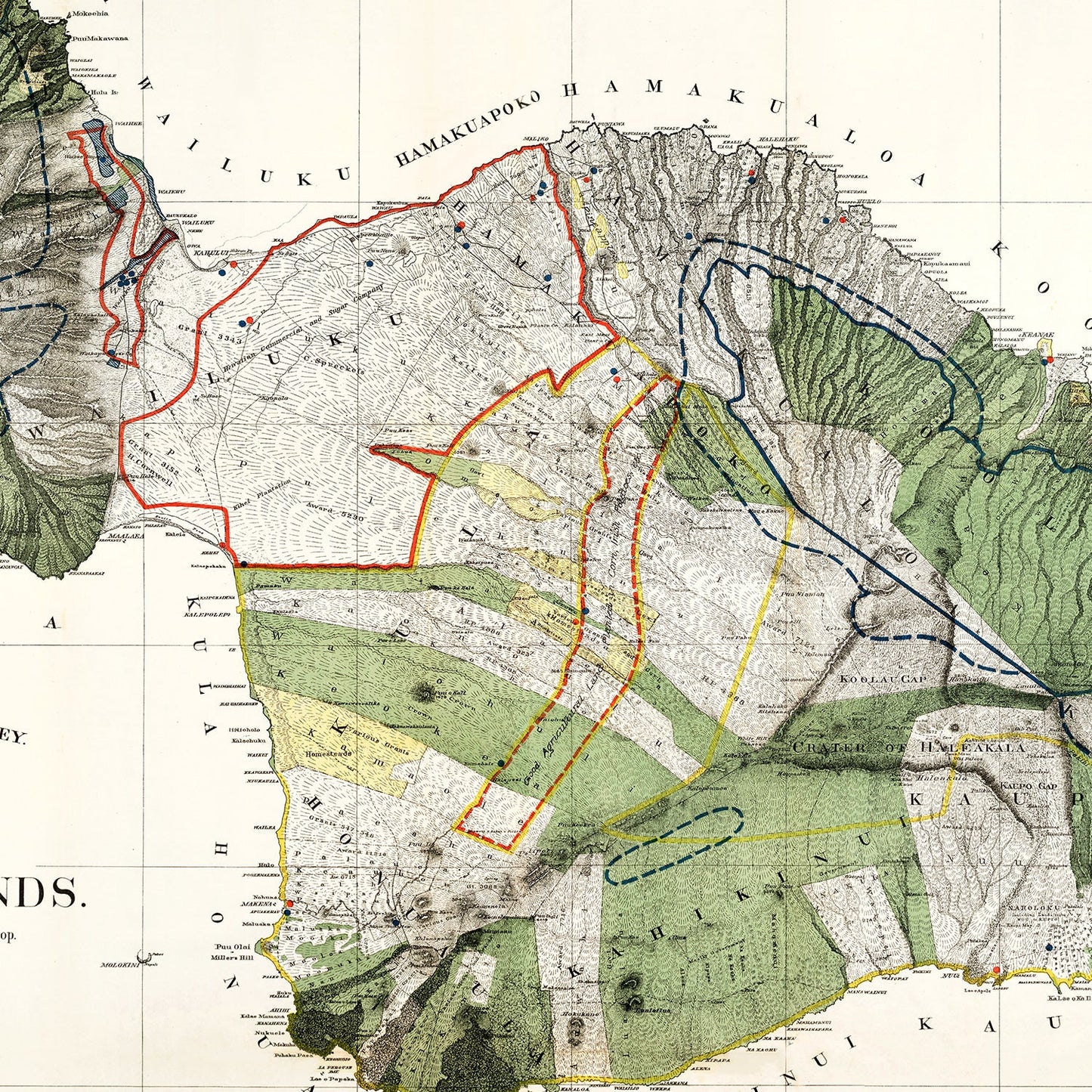 Vintage Map of Maui County, Hawaii, 1903