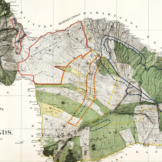 Vintage Map of Maui County, Hawaii, 1903