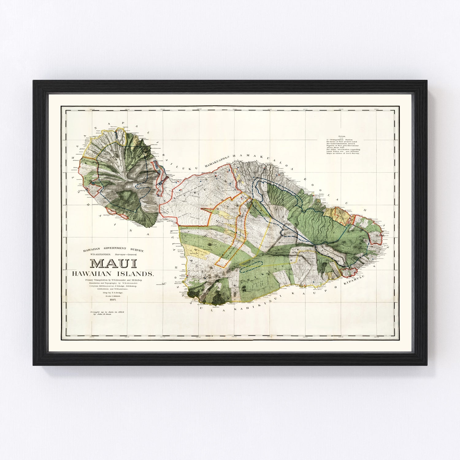 Vintage map of Maui County, Hawaii, 1903