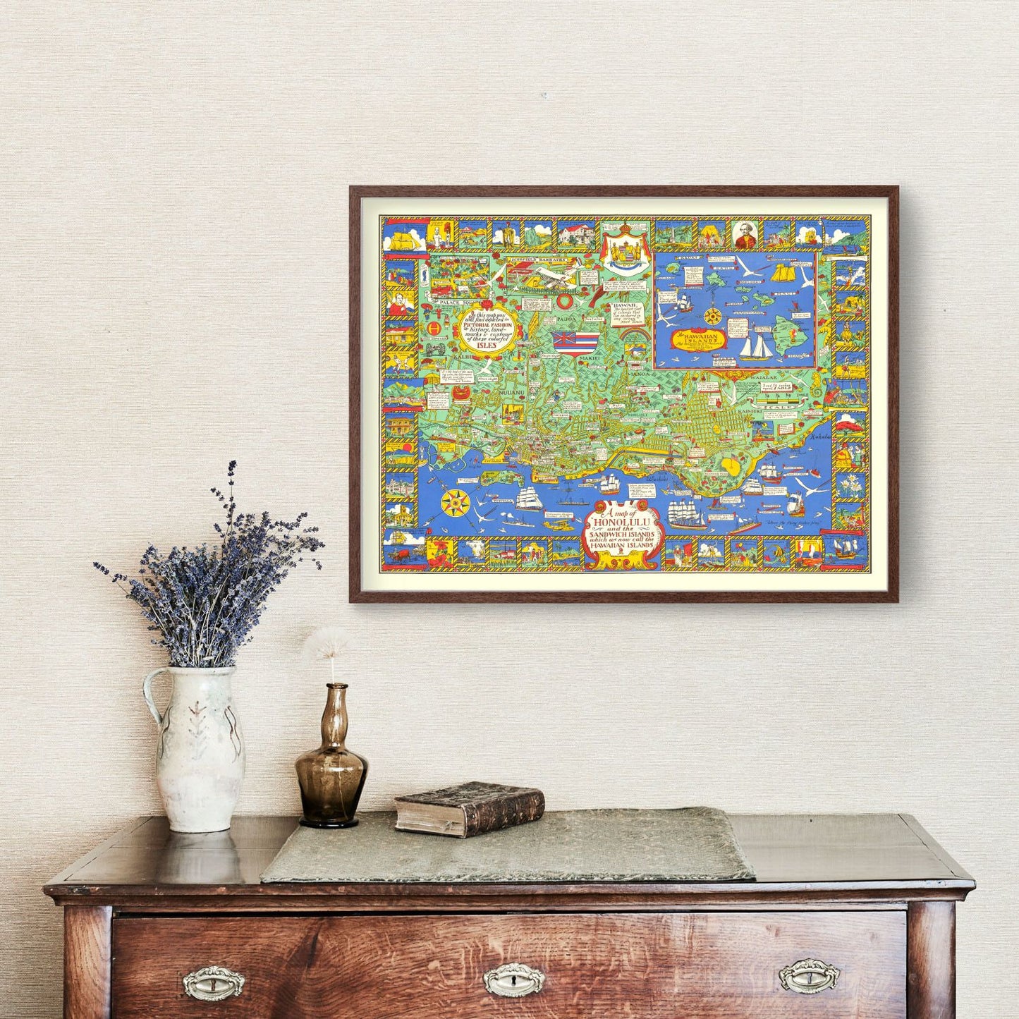 Vintage Map of Honolulu, Hawaii, 1927