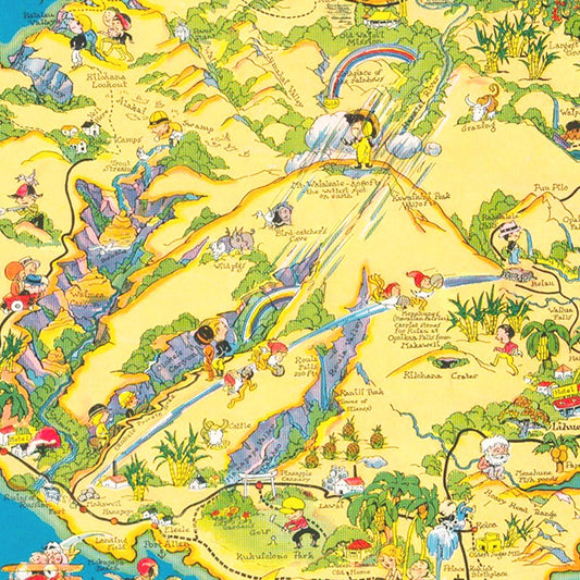 Vintage Map of Kauai, Hawaii, 1931