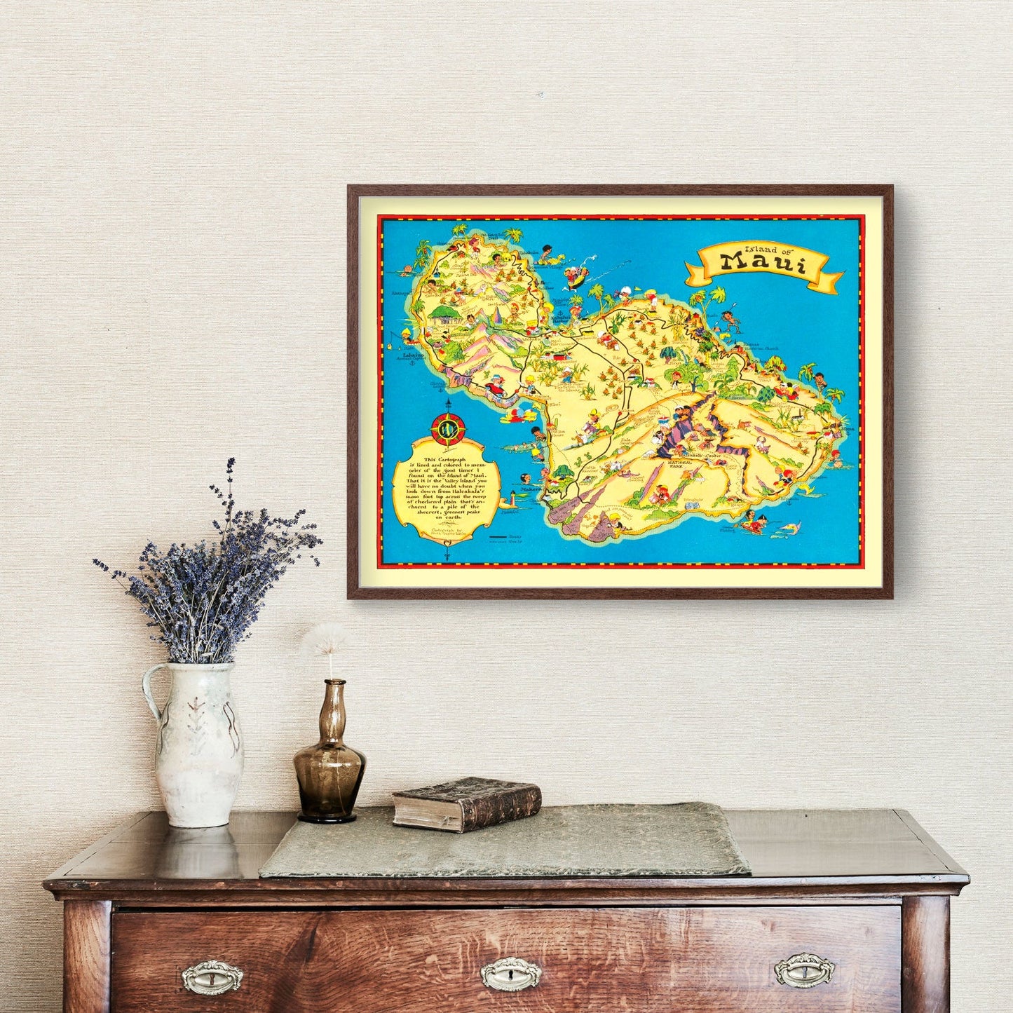 Vintage Map of Maui County, Hawaii, 1931