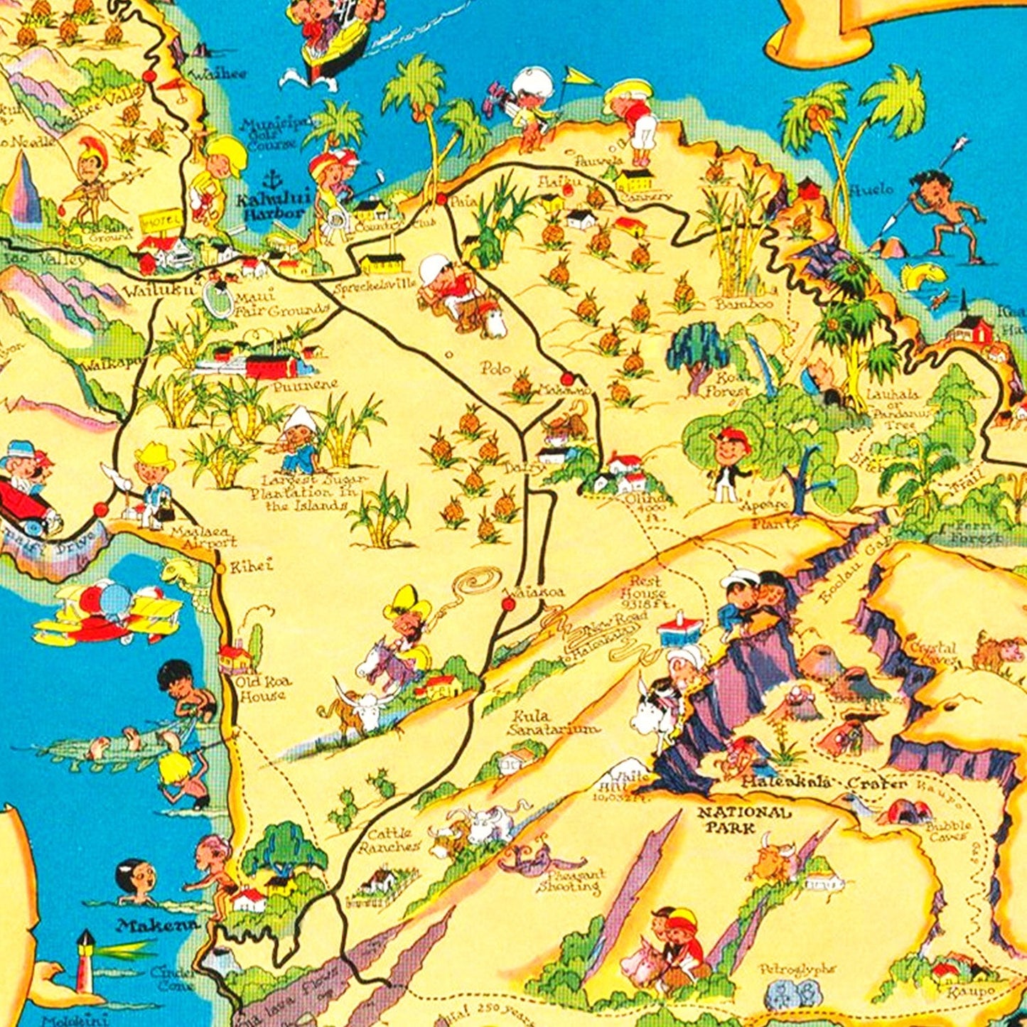 Vintage Map of Maui County, Hawaii, 1931