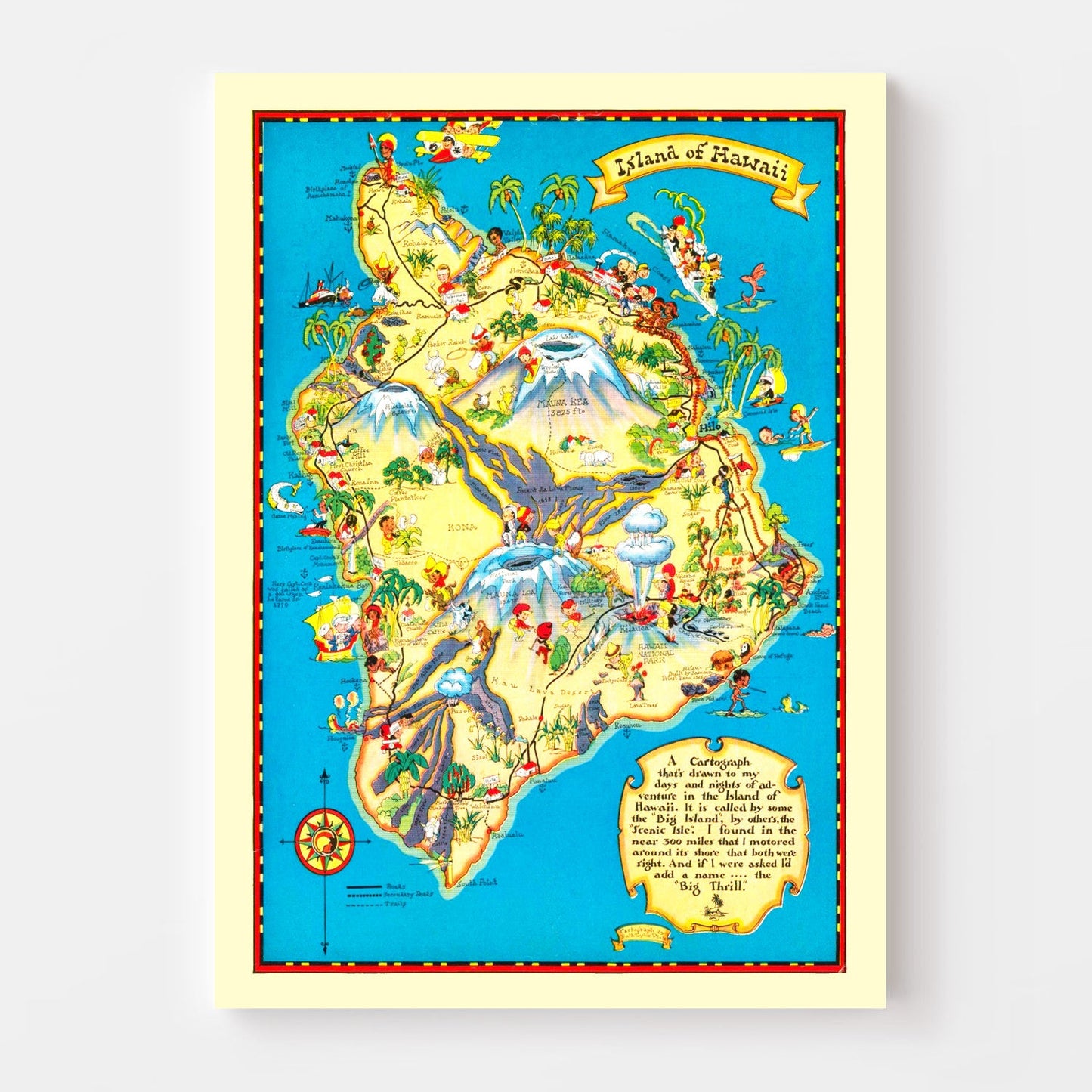 Vintage Map of Hawaii County, 1931