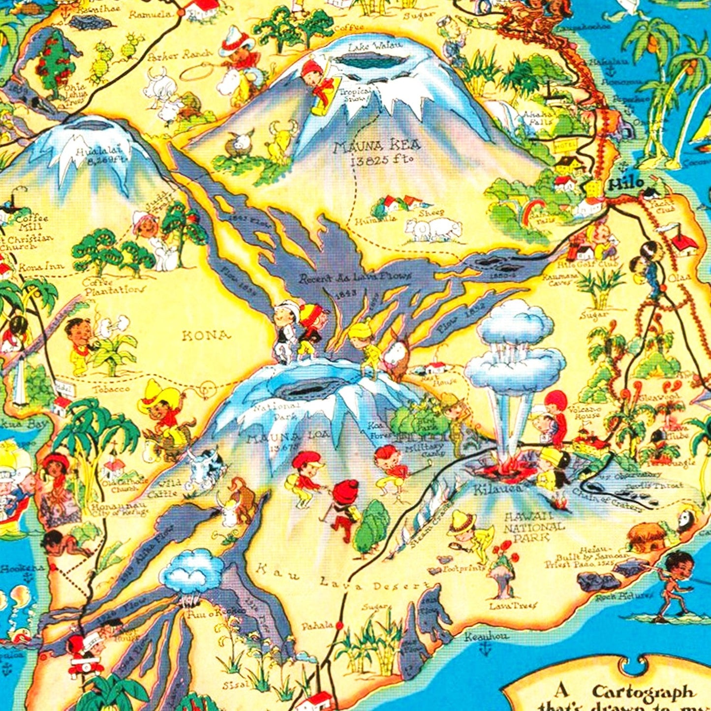 Vintage Map of Hawaii County, 1931