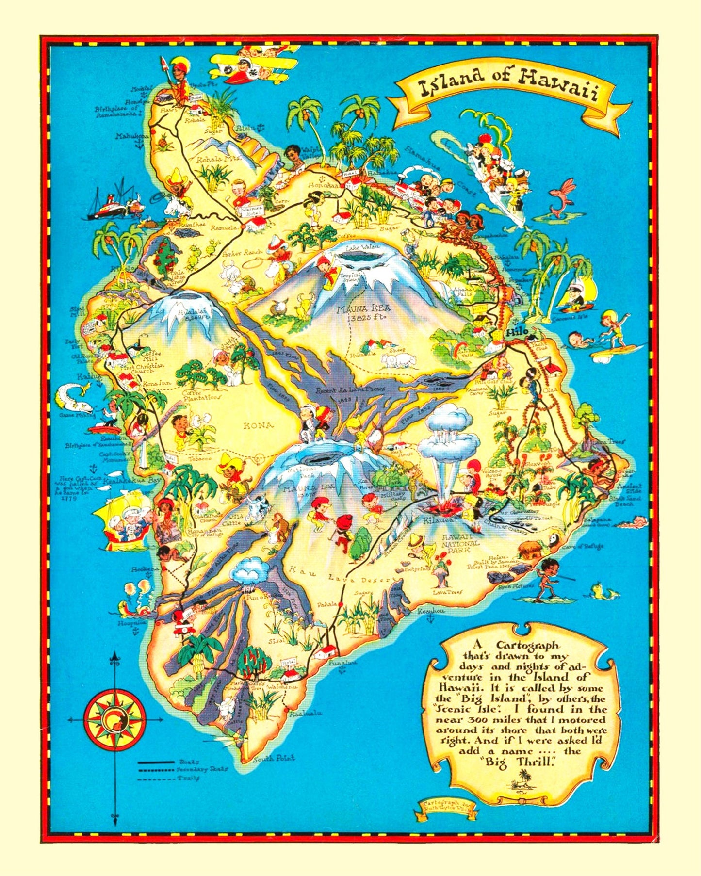 Vintage Map of Hawaii County, 1931