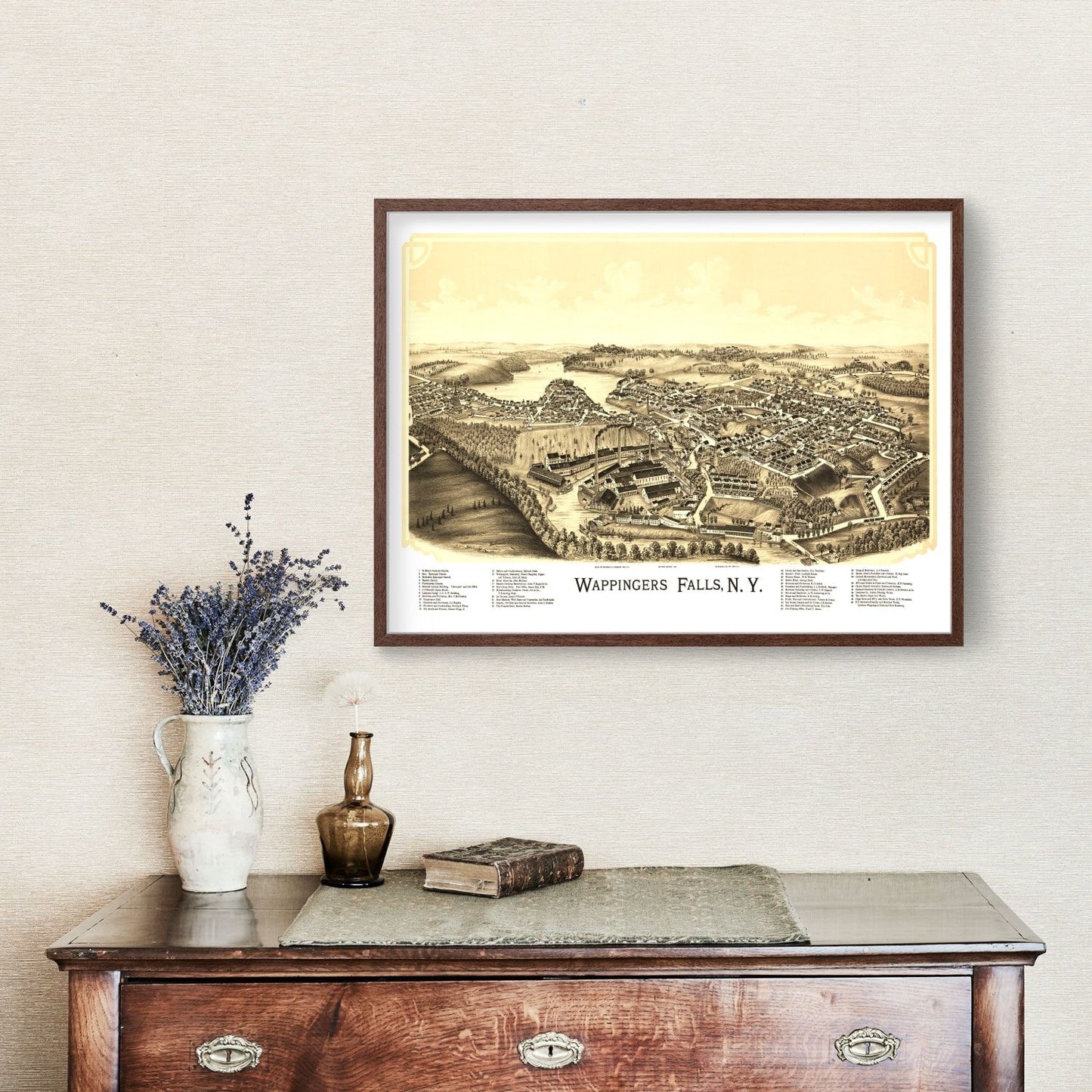Vintage Map of Wappingers Falls, New York, 1889