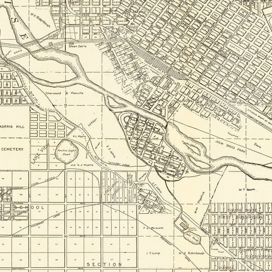 Vintage Map of Boise, Idaho, 1912