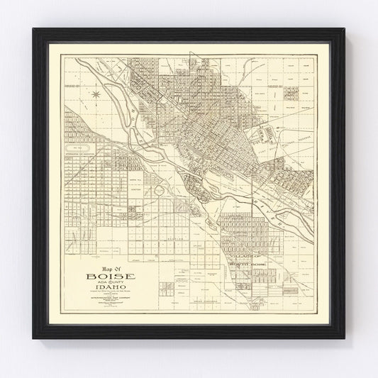 vintage map of Boise, Idaho, 1912