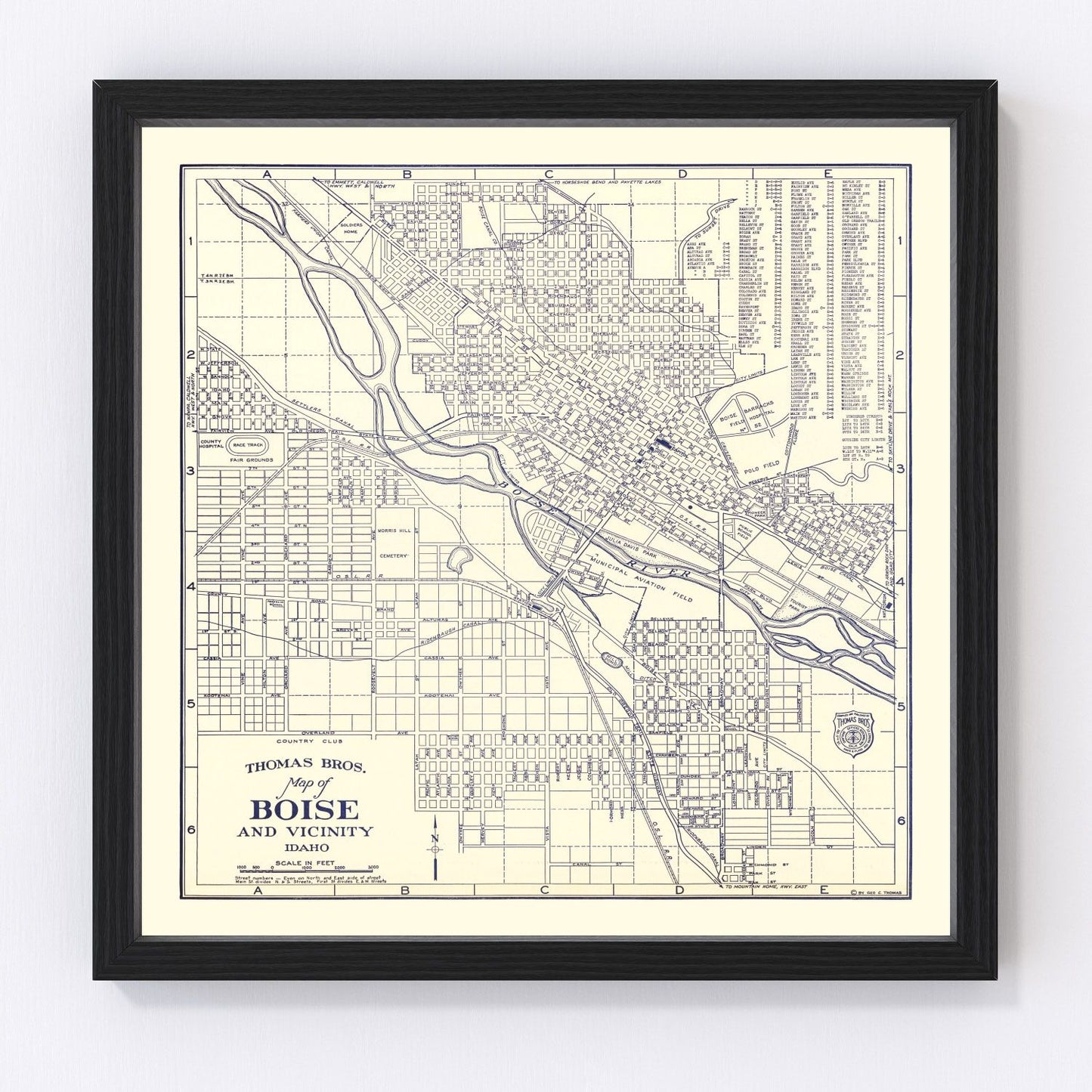 vintage map of Boise, Idaho, 1920