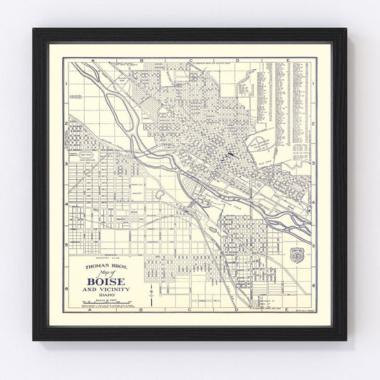 vintage map of Boise, Idaho, 1920