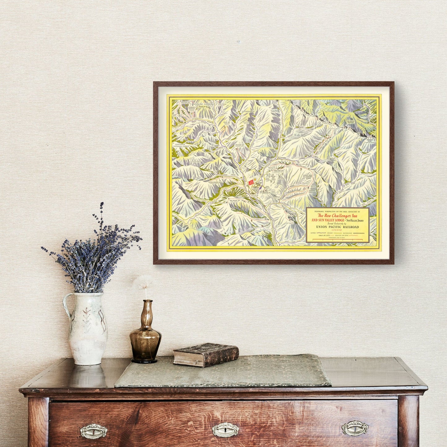 Vintage Map of Sun Valley Ski Trail, Idaho, 1937