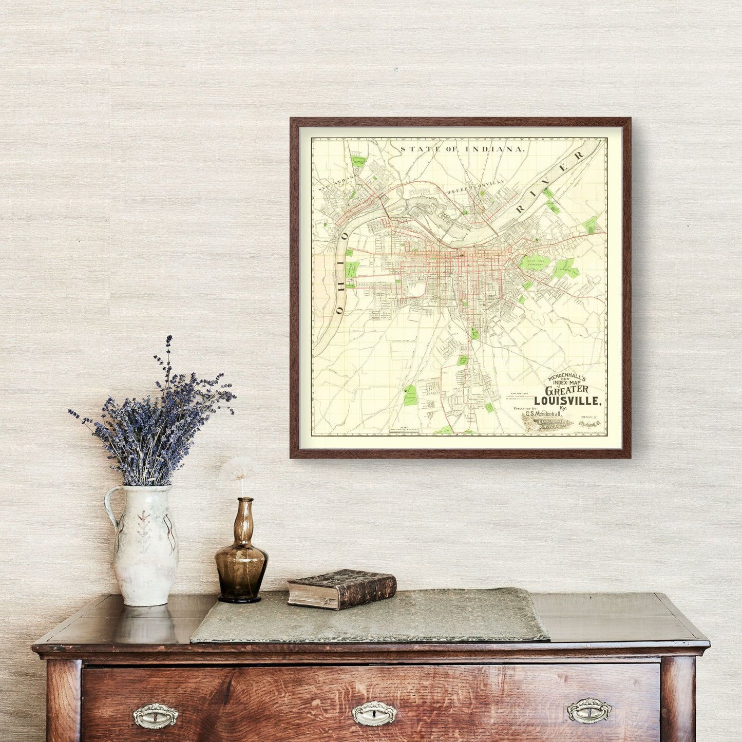 Vintage Map of Louisville, Kentucky, 1906
