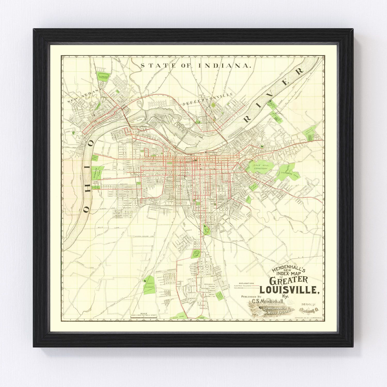 Vintage map of Louisville, Kentucky, 1906