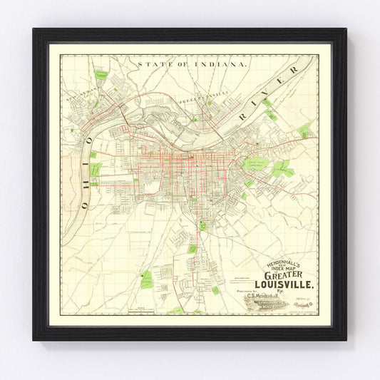 Vintage map of Louisville, Kentucky, 1906