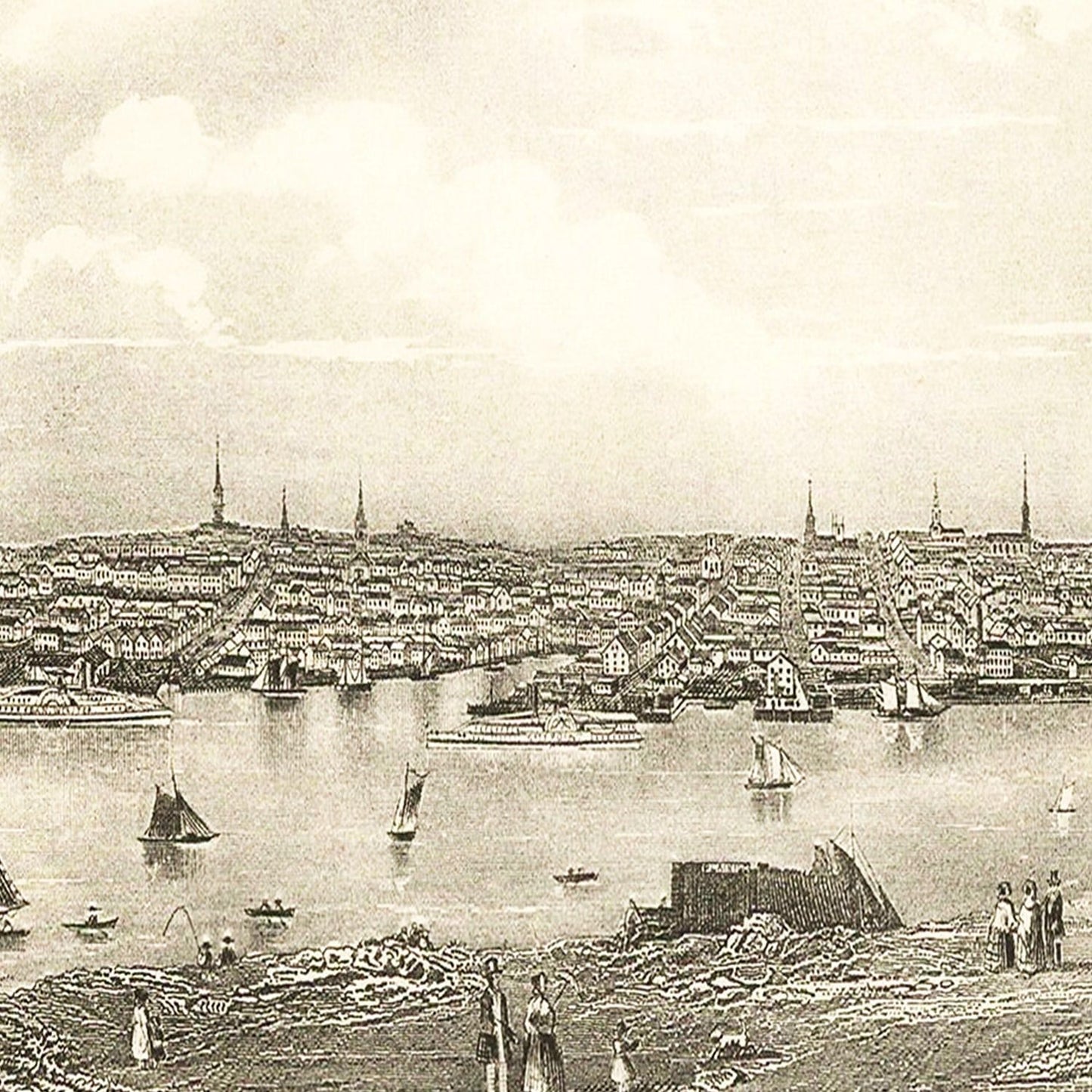 Vintage Map of Bangor, Maine, 1850