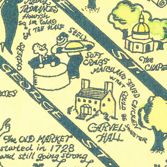 Vintage Map of Annapolis, Maryland, 1932