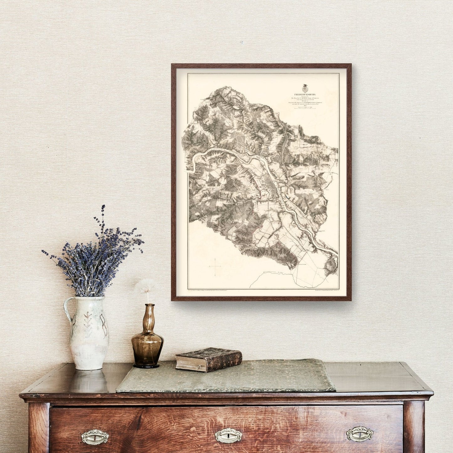 Vintage Map of Fredericksburg, Virginia, 1867