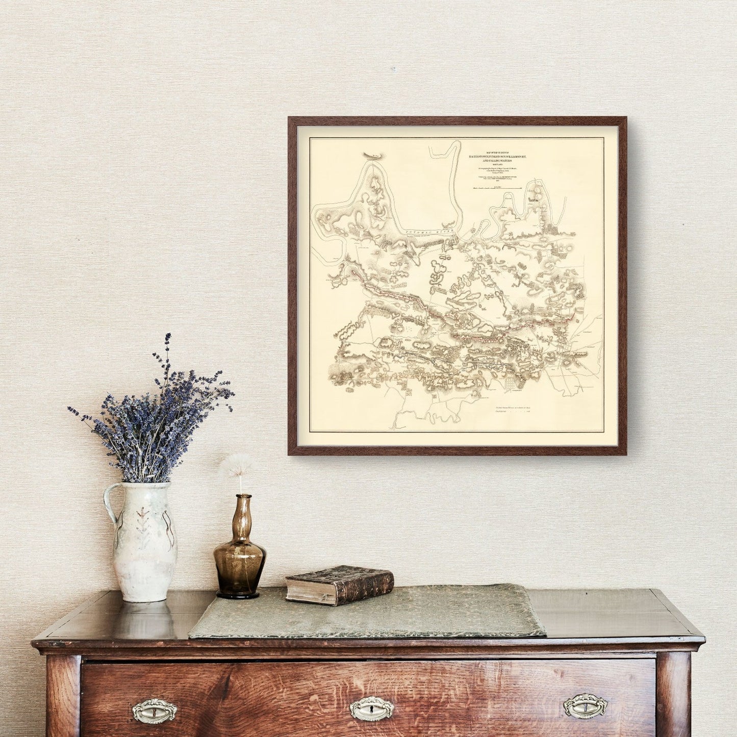Vintage Map of Hagerstown & Funkstown, Maryland, 1879