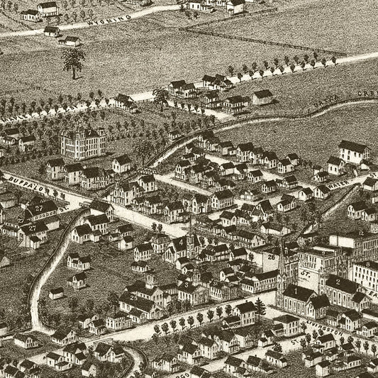 Vintage Map of Warsaw, New York, 1885